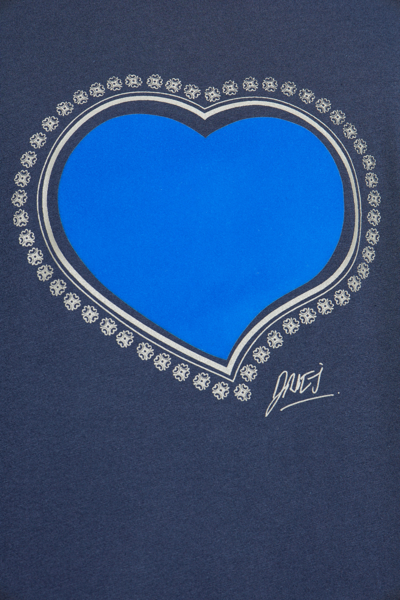トップス DRIES VAN NOTEN heart T-shirt Navy blue Printed T-shirt Dries Van Noten - Vitkac AS
